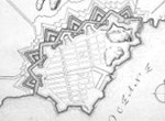 G�teborg med bef�stningar och vallgraven