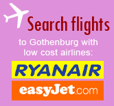 Search flights to Gothenburg with Ryan Air and Easy Jet