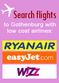 Search flights to Gothenburg with Ryan Air and Easy Jet