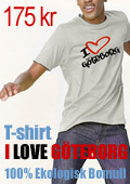 I Love G�teborg T-shirt i 100% Ekologisk Bomull. Endast 175 kr hos Yogo.se.